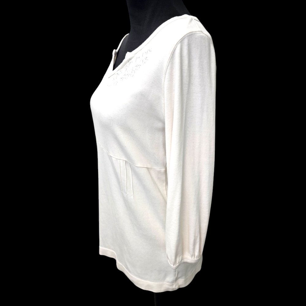 Columbia 3/4 Sleeve Embroidered Top Women's Size Medium - Picture 2 of 8